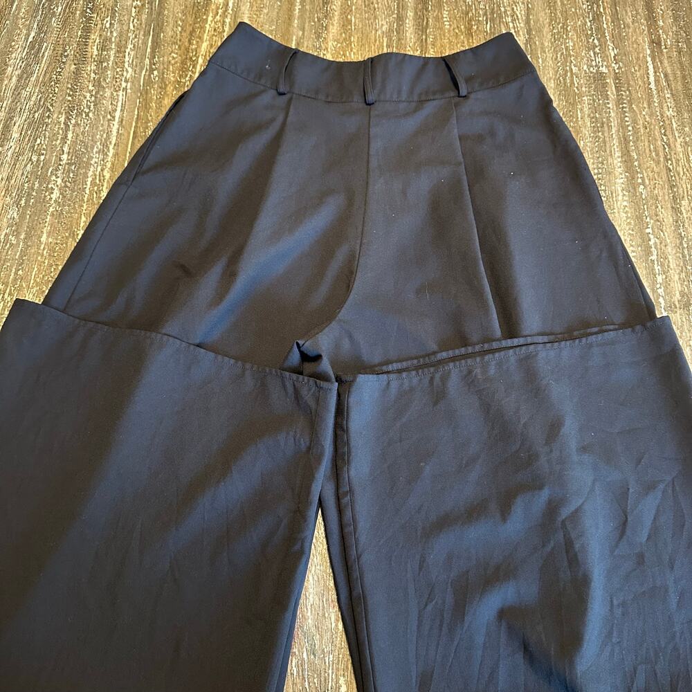 Flying Tomato Wide Leg Polyester Spandex Pants Black Womens Size Large